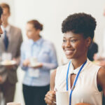 Two business individuals having a discussion