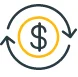 An illustration of a dollar symbol surrounded by arrows circling it